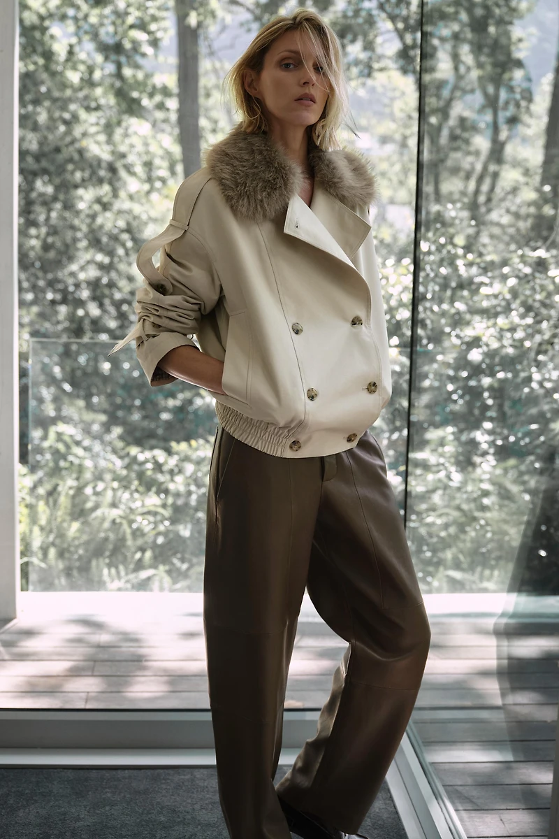 STRAIGHT LEATHER PANTS ZW COLLECTION LIMITED EDITION