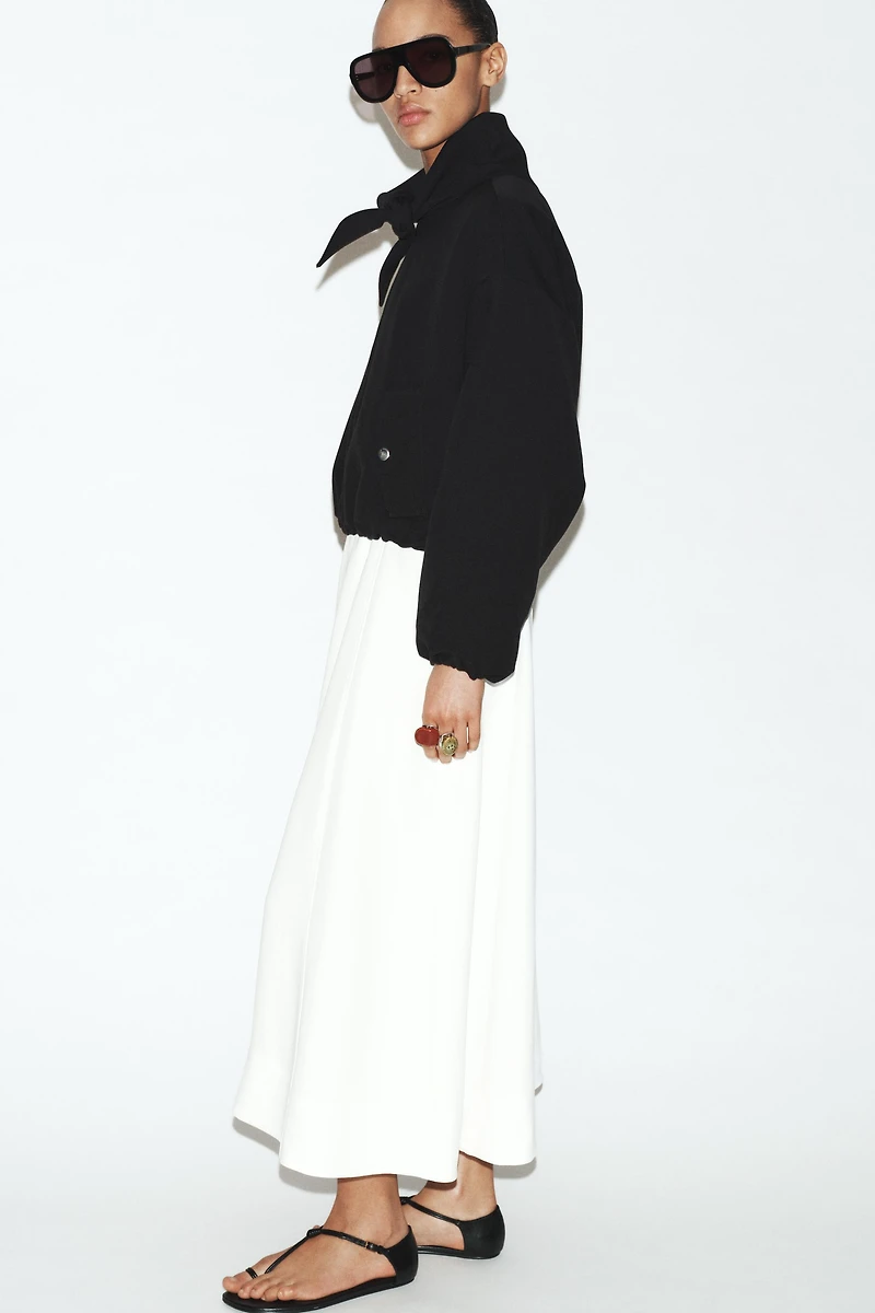 BOMBER JACKET WITH REMOVABLE SCARF