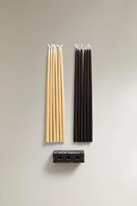 ENSEMBLE PACK DE BOUGIES VELVET CUIR ET PORTE-BOUGIES