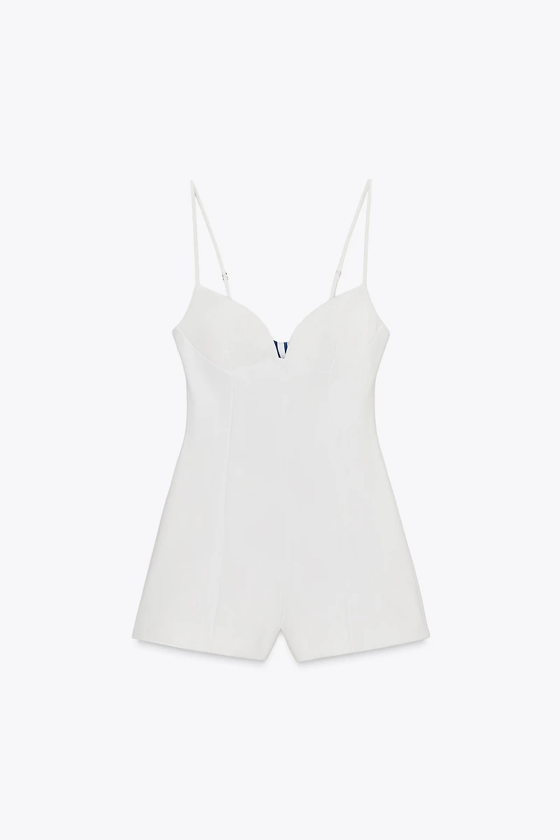 STRIPED HANDKERCHIEF CUT OUT SHORT JUMPSUIT