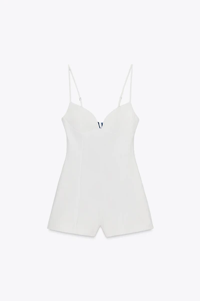 STRIPED HANDKERCHIEF CUT OUT SHORT JUMPSUIT