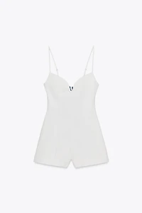 STRIPED HANDKERCHIEF CUT OUT SHORT JUMPSUIT