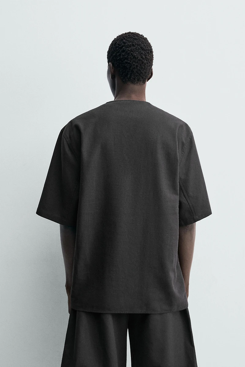 LINEN BLEND POLO SHIRT