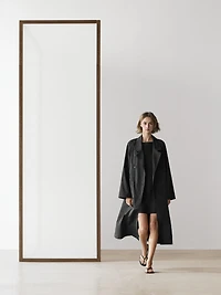 Double-breasted technical trench coat