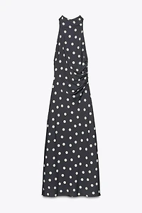 ROBE MIDI SATINÉE À POIS