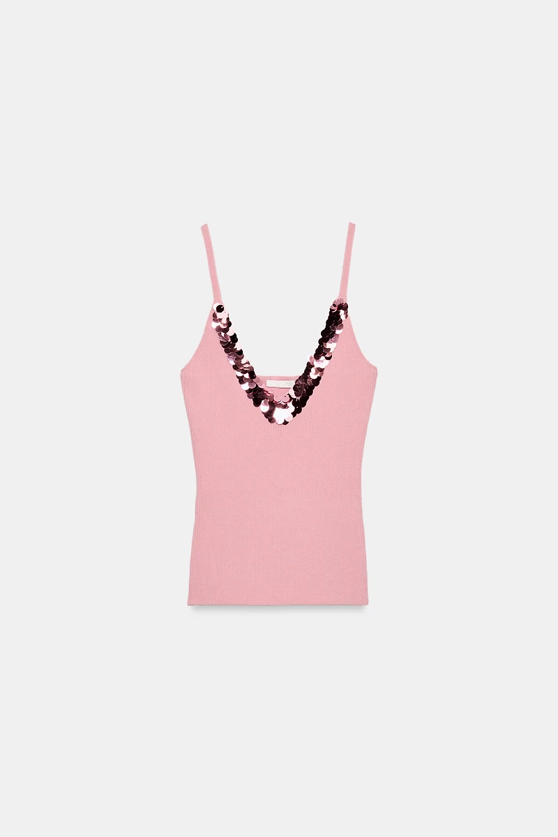 SEQUIN STRAP TOP