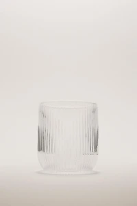 BOROSILICATE GLASS TUMBLER WITH RAISED LINES
