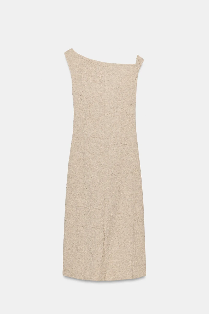 PLEATED JACQUARD DRESS