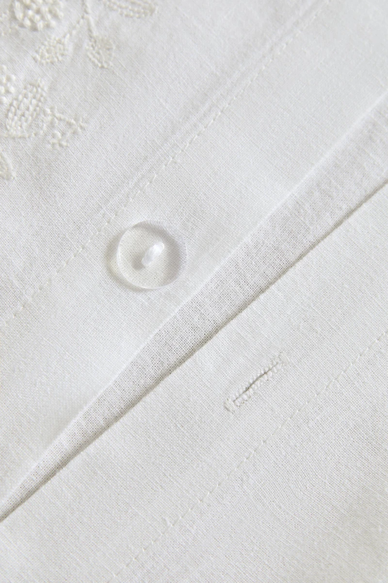 EMBOSSED COTTON AND LINEN DUVET COVER