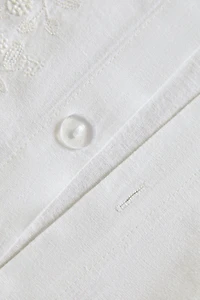 EMBOSSED COTTON AND LINEN DUVET COVER