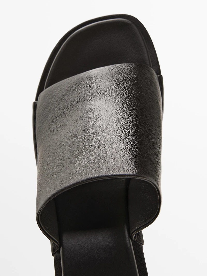Soft high-heel slide sandals