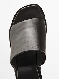 Soft high-heel slide sandals