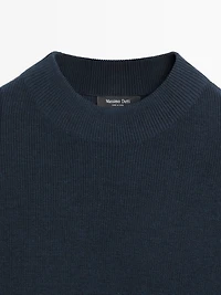 Pull à col montant en maille de coton mélangé