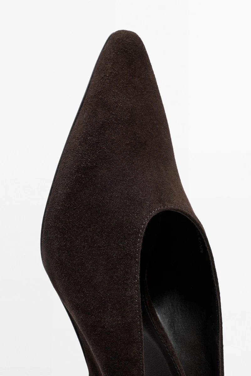 Leather slingback heel shoe