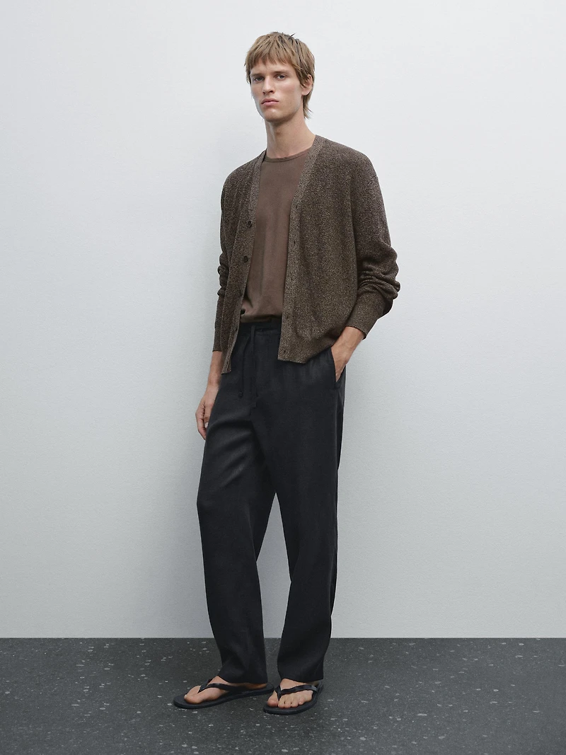 100% cotton mouliné knit cardigan