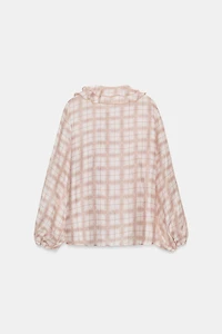 PLAID RUFFLED BLOUSE