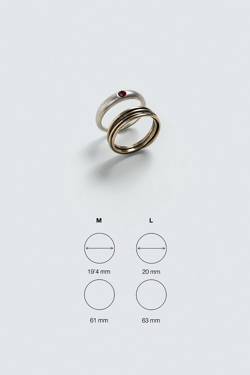2-PACK OF COMBINED METAL RINGS