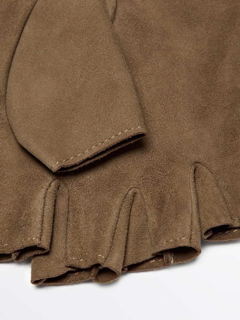 100% goatskin suede mittens