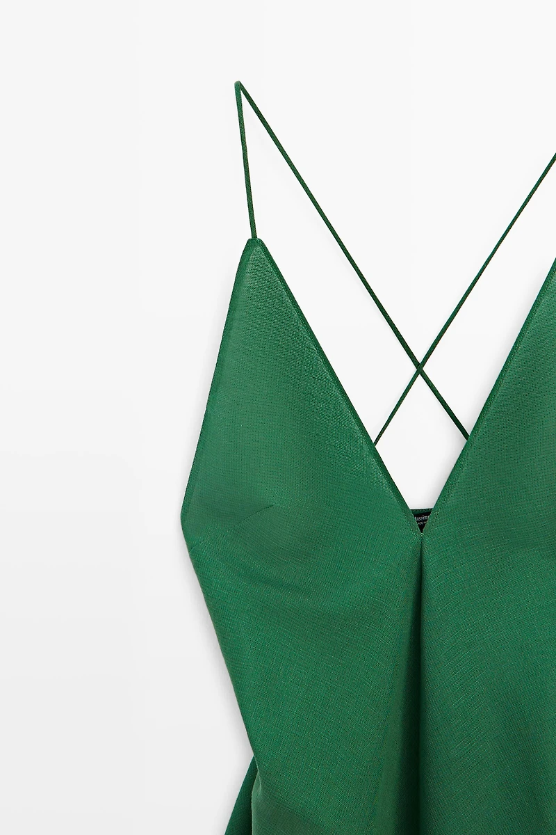 Asymmetric spaghetti strap top