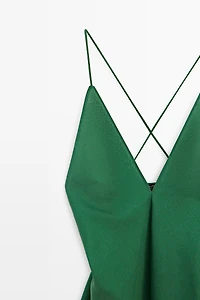 Asymmetric spaghetti strap top