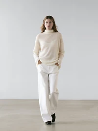 Wool high neck knit sweater