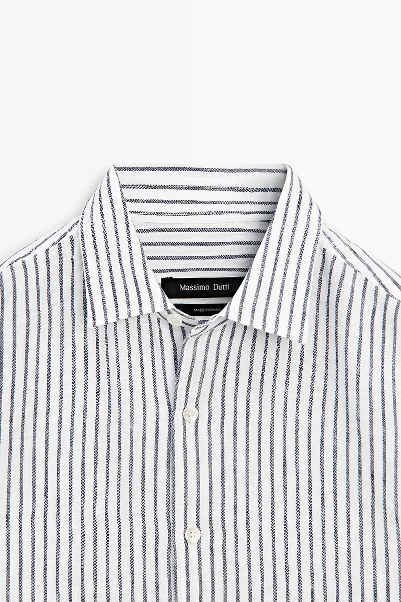 100% linen striped shirt