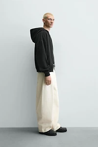 CROPPED FIT HOODIE WITH TEXT PRINTS