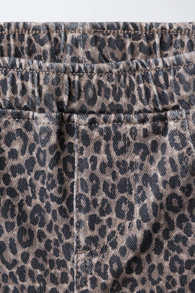 ANIMAL PRINT FLARE JEANS