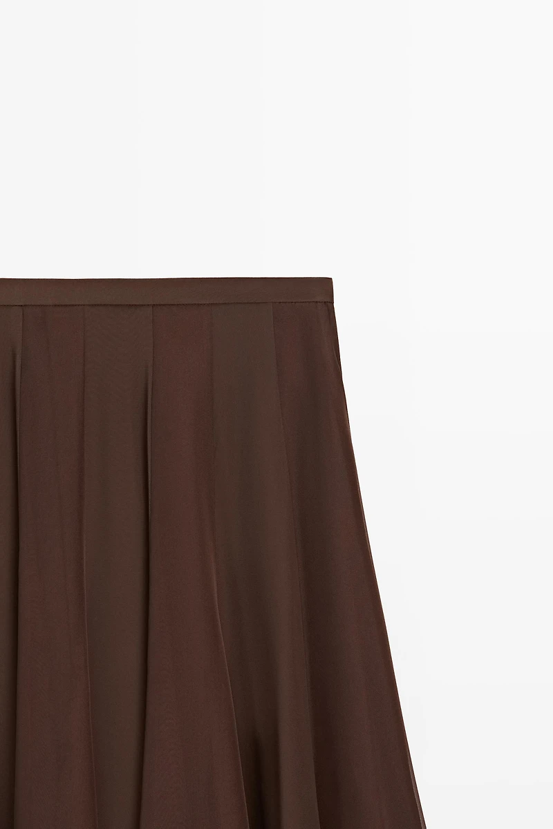 Flowing flared midi skirt
