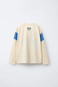 T-SHIRT IMPRIMÉ INSCRIPTION EN VELOURS BOUCLÉ