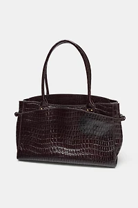 EMBOSSED LEATHER CITY BAG