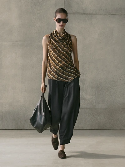 Flowing draped top