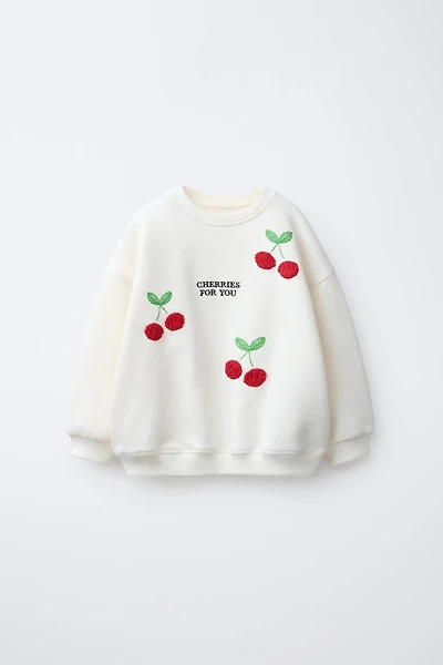 SWEAT À CERISES BRODÉES