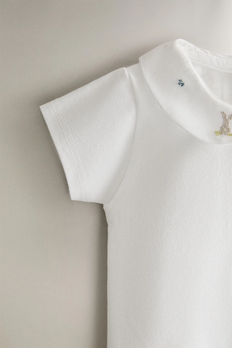 KIDS RABBIT AND FLORAL BODYSUIT