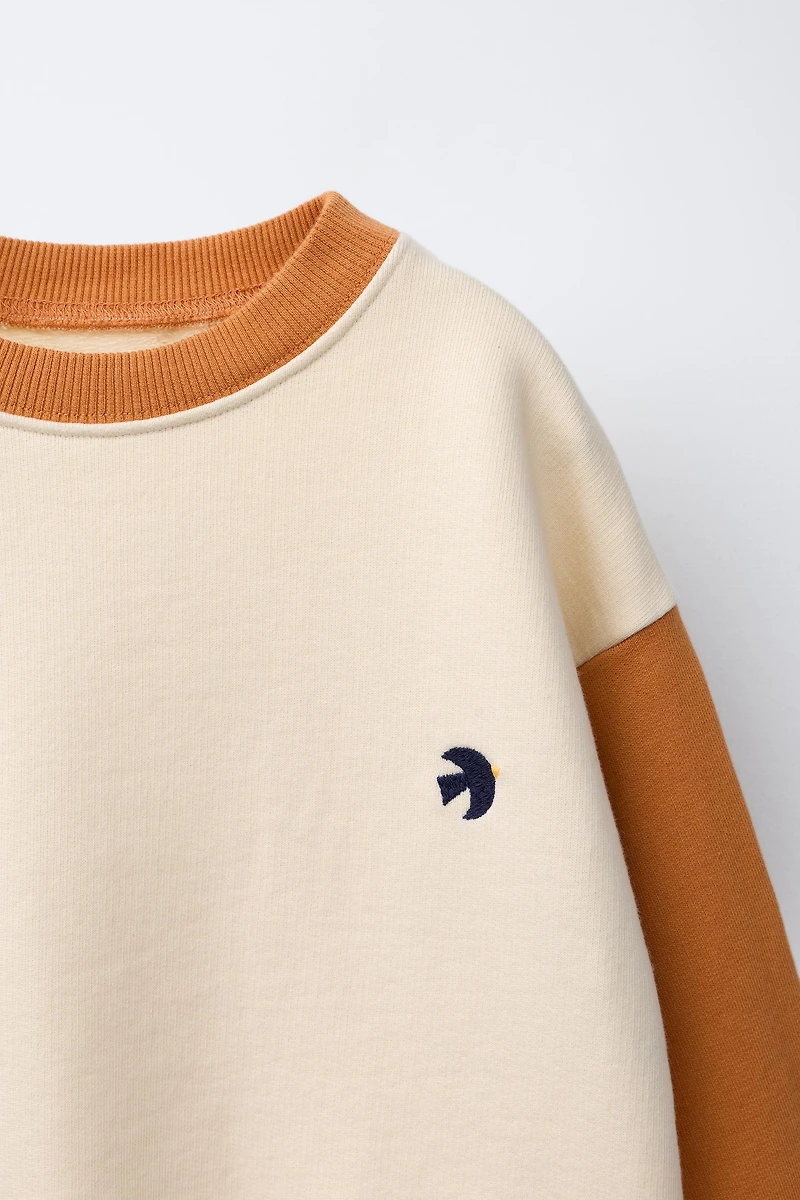 SWEAT COLOR BLOCK BRODÉ