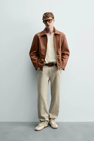 REGULAR FIT LEATHER JACKET