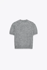 SHORT SLEEVE KNIT SWEATER