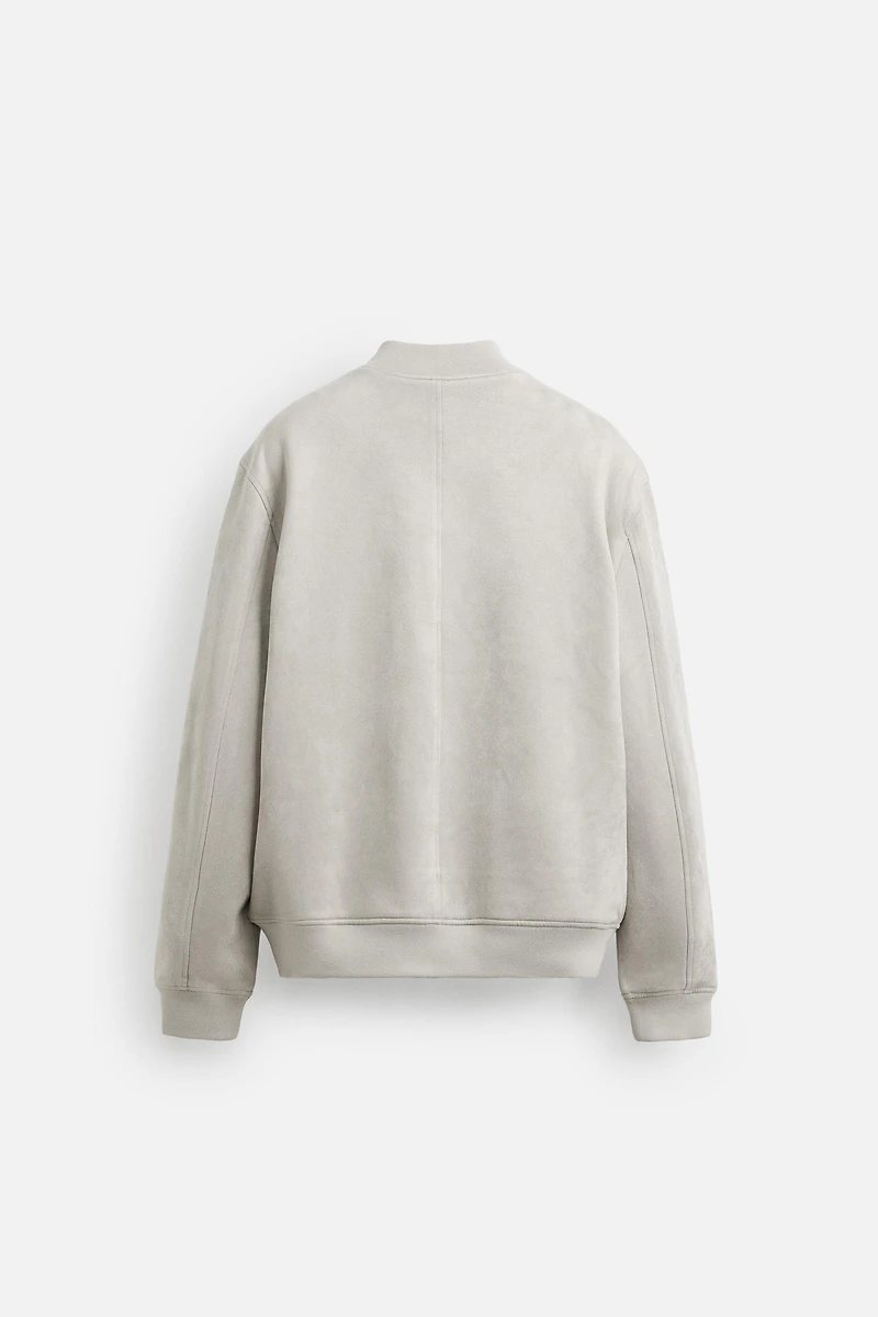 FAUX SUEDE BOMBER JACKET