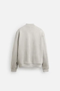 FAUX SUEDE BOMBER JACKET