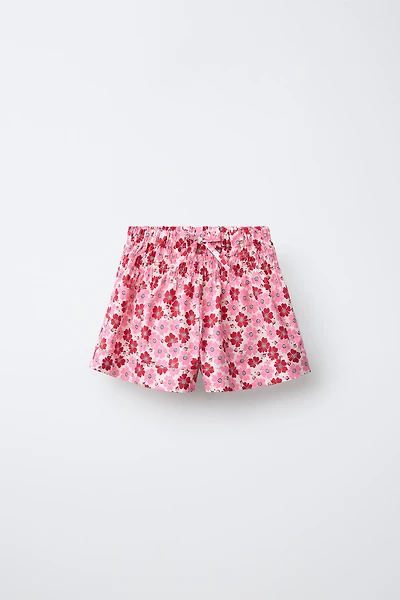 FLORAL POPLIN SHORTS