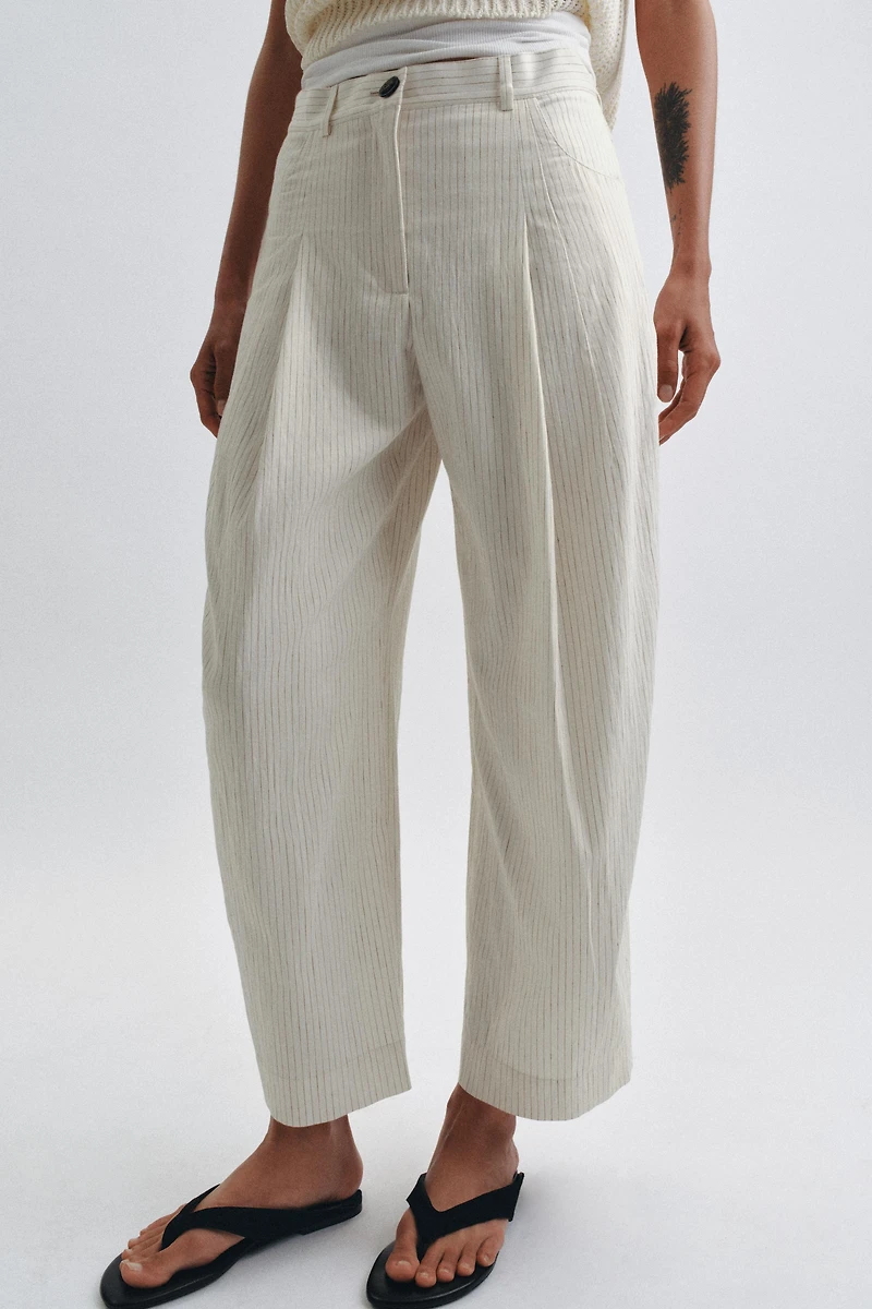 PANTALON BARREL À RAYURES COLLECTION ZW