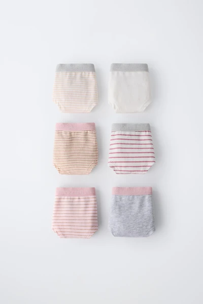 6-14 ANS/ LOT DE SIX CULOTTES À RAYURES