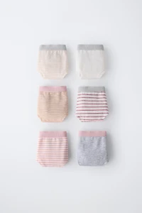 6-14 ANS/ LOT DE SIX CULOTTES À RAYURES