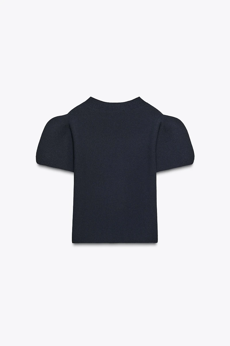 BALLOON SLEEVE KNIT TOP