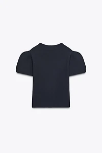 BALLOON SLEEVE KNIT TOP
