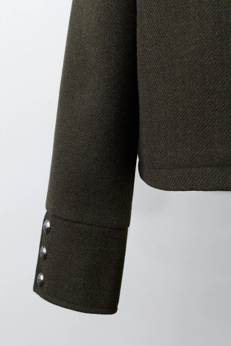 BUTTONED WOOL-BLEND JACKET