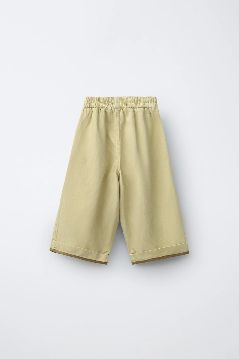 ZARA TIMELESS - LINEN PANTS WITH CONTRAST HEM