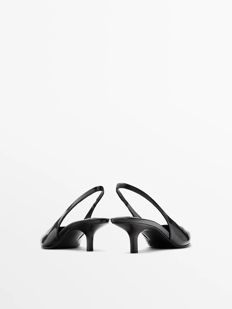 Leather high-heel mules