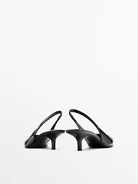 Leather high-heel mules