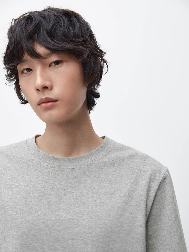Short sleeve cotton melange T-shirt
